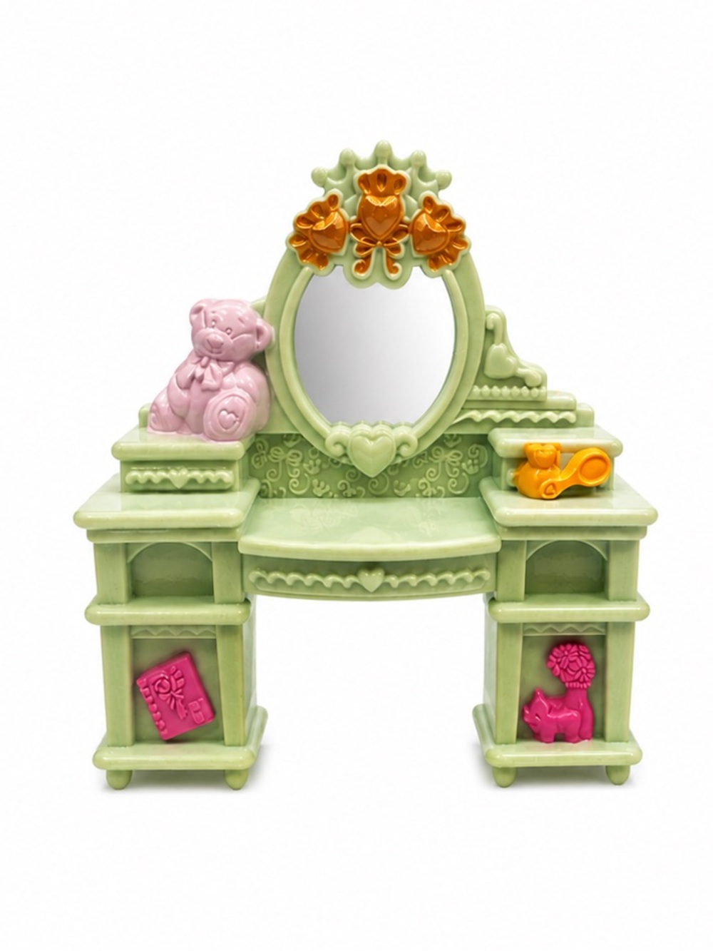 Fisher-Price loving family Green Play Vanity with Pink and Orange Accents